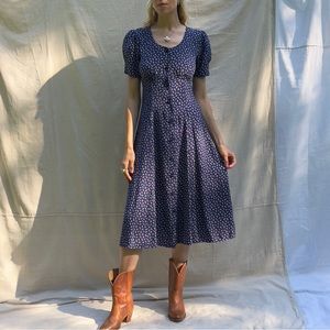 Vintage 90s Does 30s Floral Dress